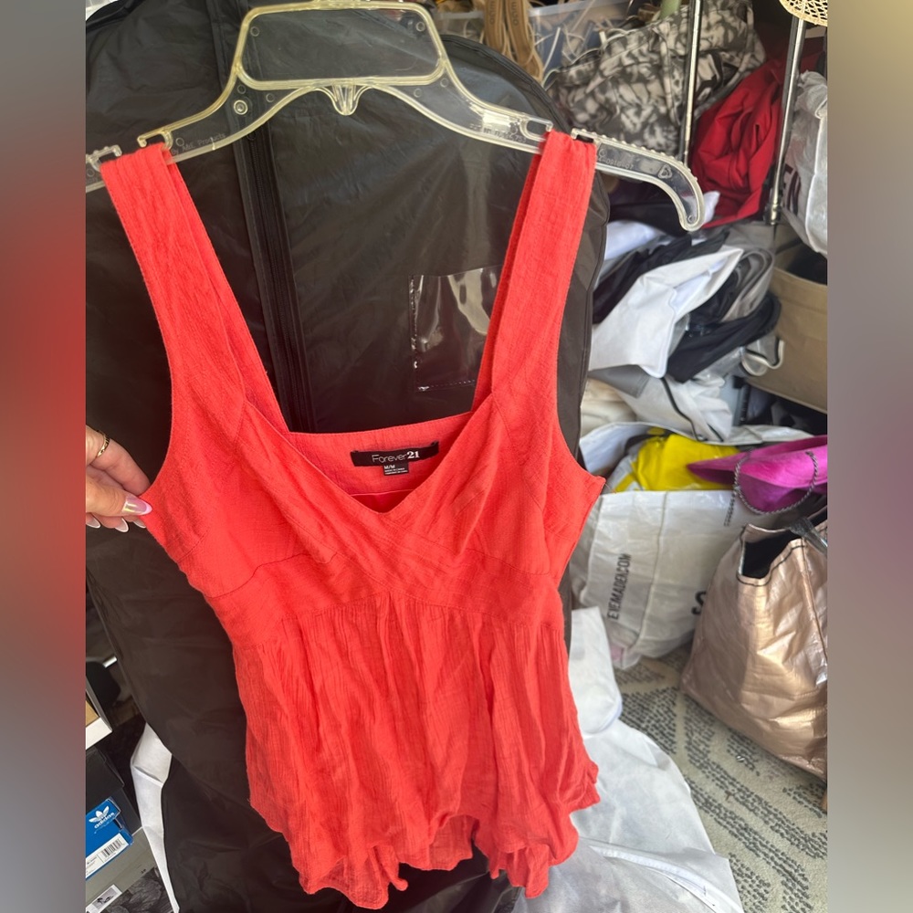 Coral summer mini dress